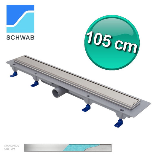 Kit canalina doccia a filo pavimento da 1050 mm con telaio in acciaio inossidabile ? 50 mm