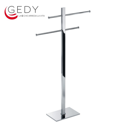 Piantana colonna bagno con 2 portasalviette barre scorrevoli - TOBIA 713113 GEDY