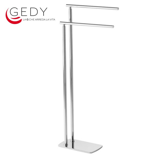 Piantana doppio portasalviette - FLORIDA 733113 GEDY - ottone ed acciaio cromato