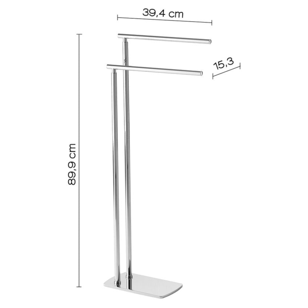 Piantana doppio portasalviette - FLORIDA 733113 GEDY - ottone ed acciaio cromato