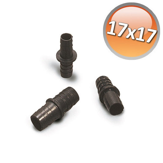 Nipples - Raccordo diritto a doppio portagomma, attacchi  da 17 x 17 mm - 1 Pezzo