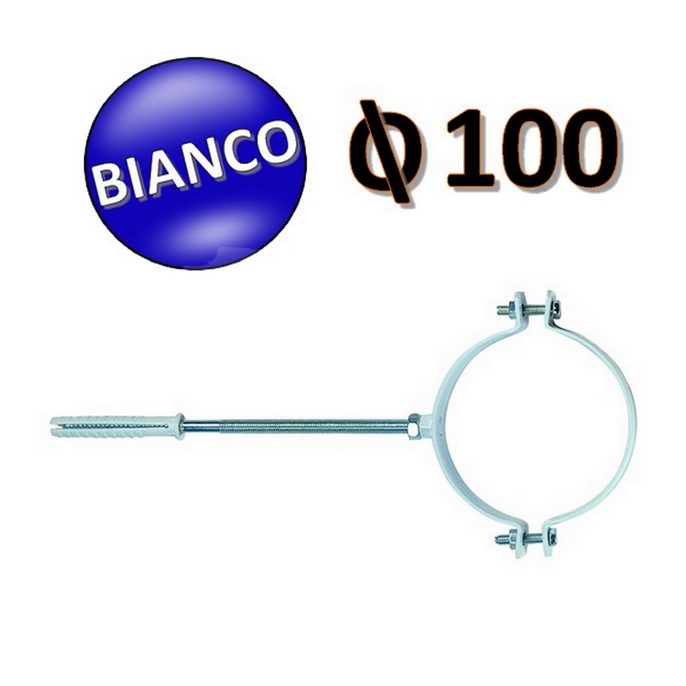 Collare in acciaio verniciato bianco ? 100 mm