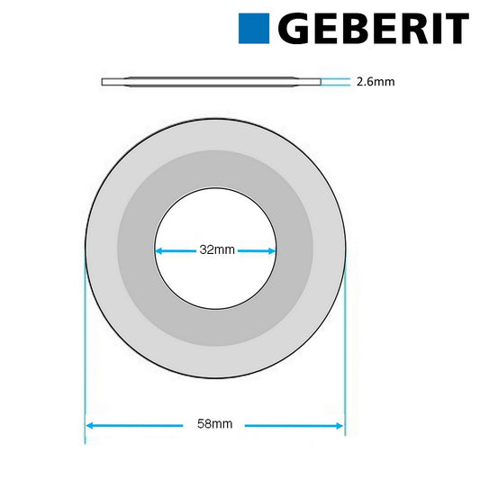 Guarnizione per campana ? 58mm x 32mm - Geberit 816.179.00.1