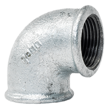 Gomito 3/4'' F-F 90° in ghisa malleabile zincato