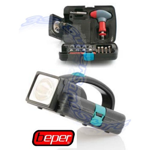 Lampada d'emergenza auto con cassetta attrezzi