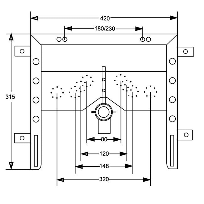 Staffa di supporto per bidet sospeso con raccordi - EASYFIX