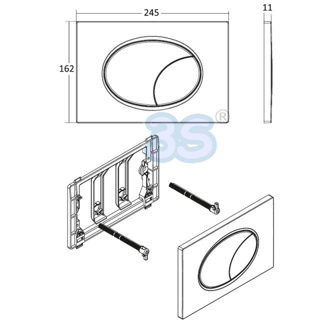 Placca ASTRA bianca doppio tasto - compatibile cassette GEBERIT