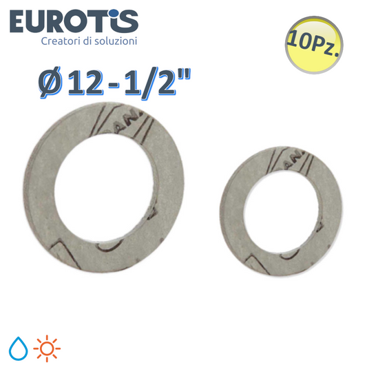 Set 10 pz Guarnizione piana ? 12 - 1/2'' per acqua e solare - Eurotis