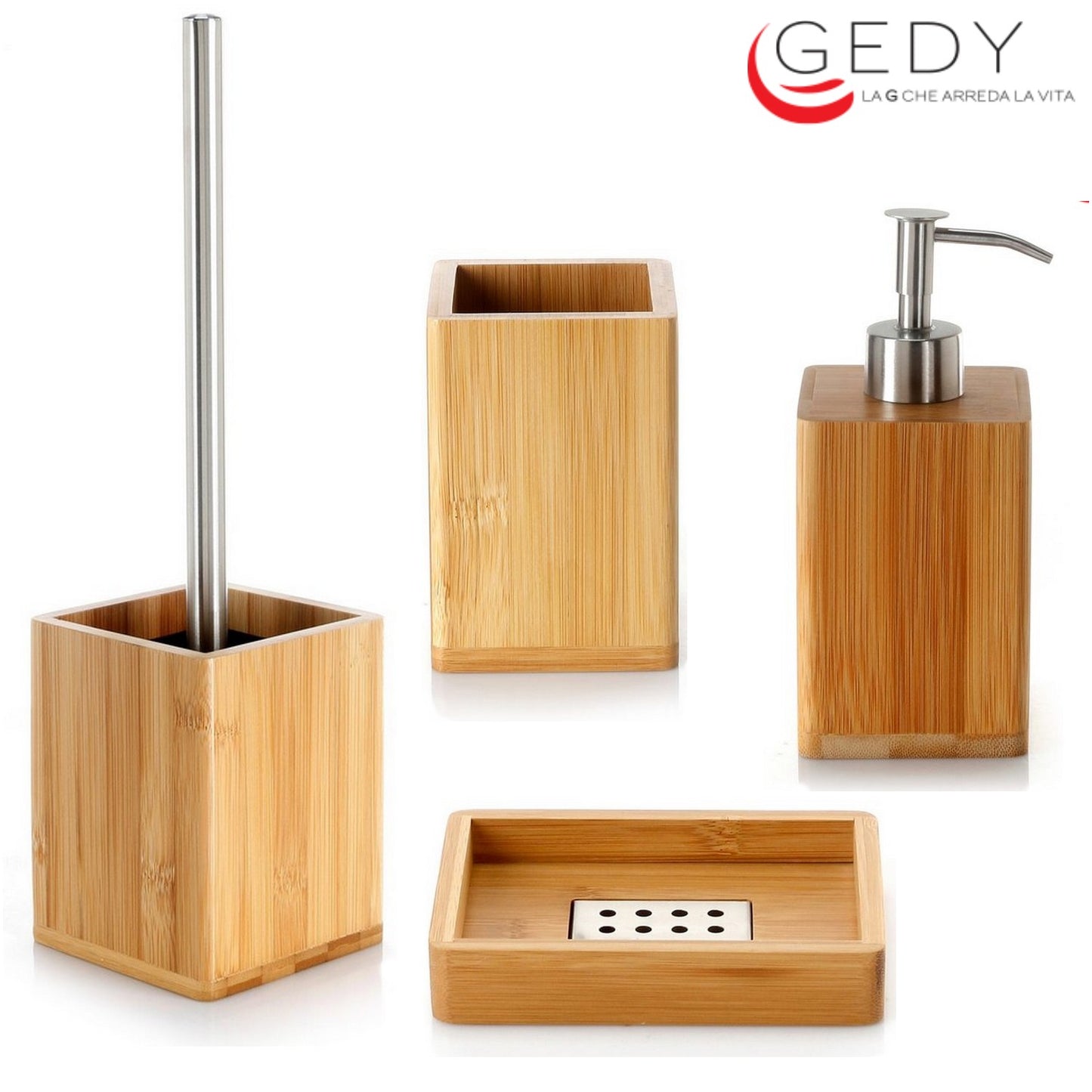 Serie completa 4 pezzi BAMBU' in legno di bamb?