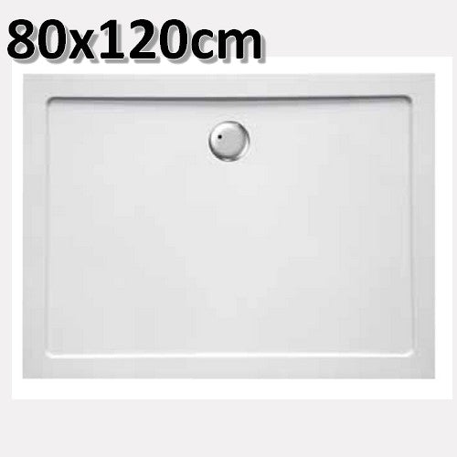 Piatto doccia in acrilico 80x120 cm rettangolare - ultra piatto altezza 3,5 cm