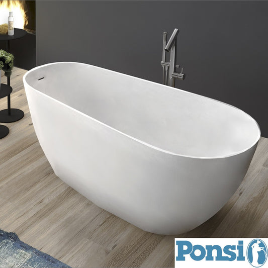 Vasca da bagno BETA Ponsi in marmoresina con struttura portante - 170x70 cm