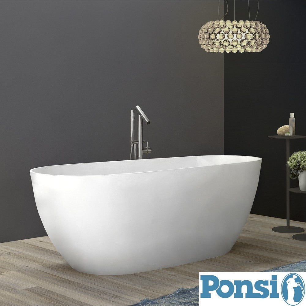 Vasca da bagno BETA Ponsi in marmoresina con struttura portante - 170x70 cm