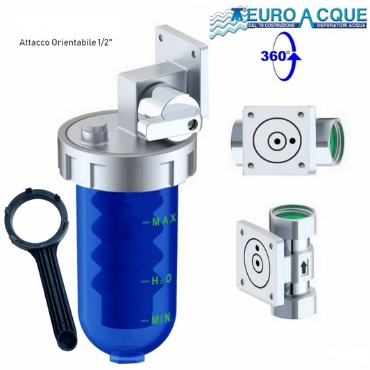 Dosatore proporzionale con bypass ad alta portata da 1/2'', decalcificatore a polifosfati - Euroacque