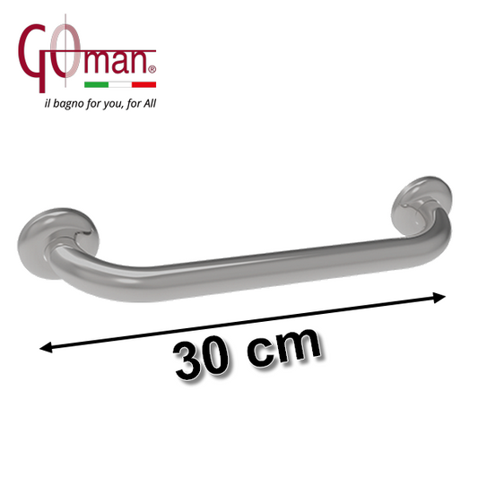 Maniglione Goman lineare cm 30 bagno ausilio disabili in acciaio inox lucido