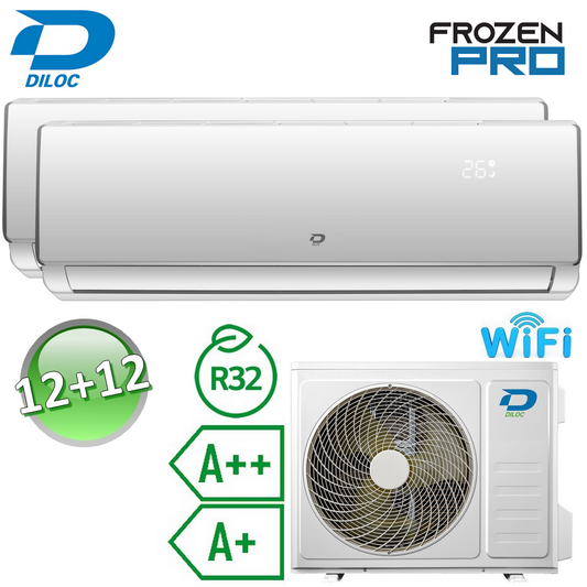 Climatizzatore dual split 12000+12000 Btu R32 A++/A+ Diloc Frozen PRO (U.E. 5.2) - WiFi integrato