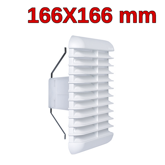 Griglia in plastica 166x166 mm con molla e rete - presa aria cucina