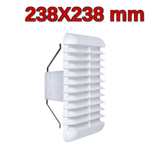Griglia in plastica 238x238 mm con molla e rete - presa aria cucina