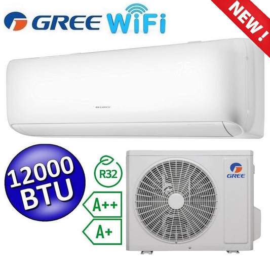 ARI Gree - Set Climatizzatore mono split  12000 Btu classe A++/A+ inverter R32 WiFi