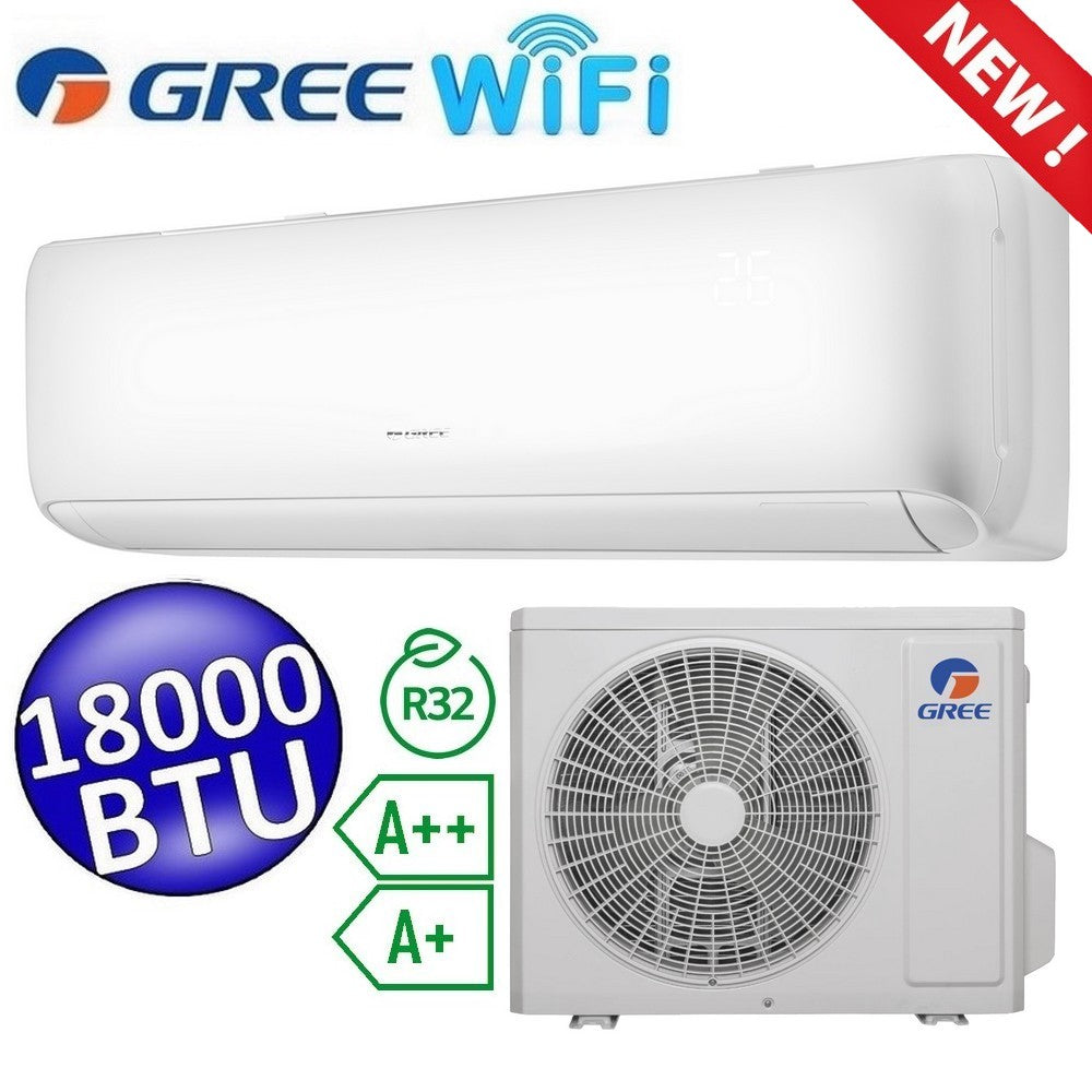 ARI Gree - Set Climatizzatore mono split  18000 Btu classe A++/A+ inverter R32 WiFi