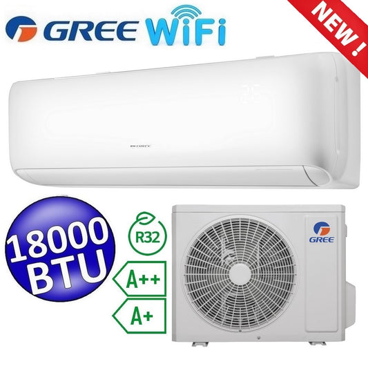ARI Gree - Set Climatizzatore mono split  18000 Btu classe A++/A+ inverter R32 WiFi