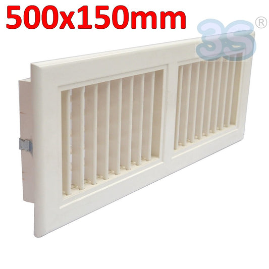 Bocchetta di mandata in ABS 500x150 mm con doppio ordine di alette mobili