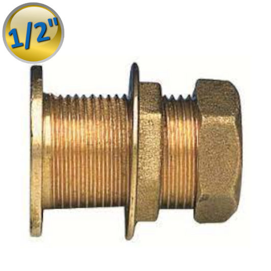 H0067 - Raccordo per cassone 1/2'' con controdado e tappo, sabbiato - Enolgas