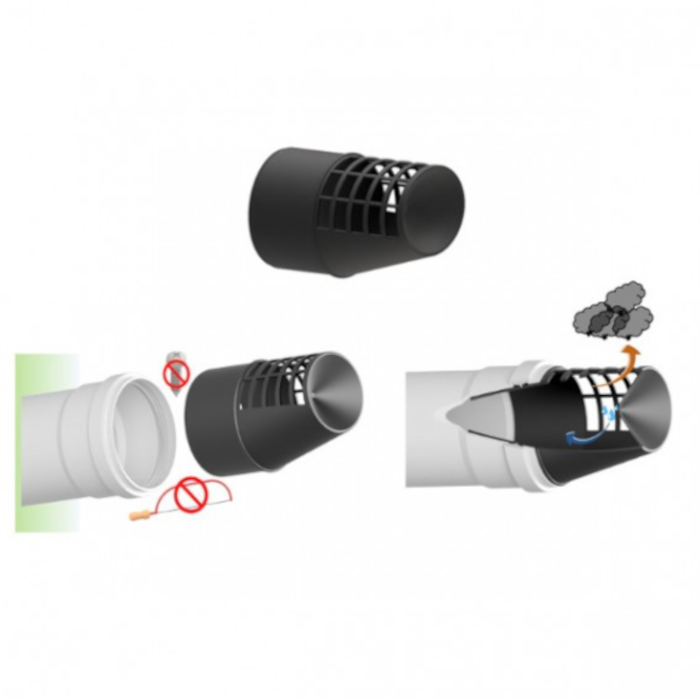 Griglia PPS scarico fumi antigoccia per caldaia a condensazione ? 80 mm