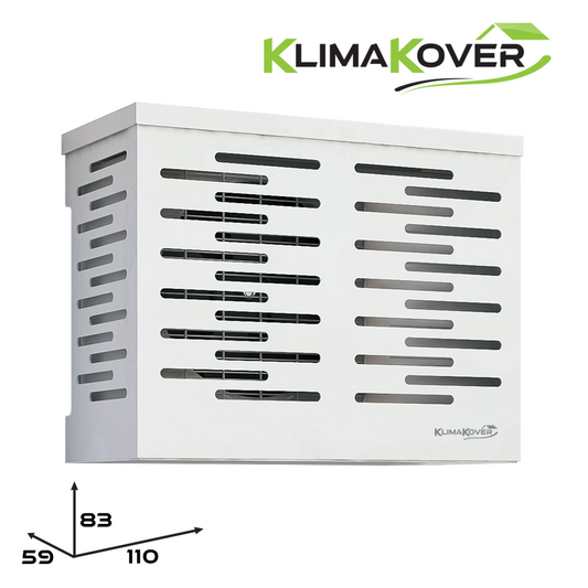 KLIMAKOVER K-110W Copri climatizzatore da design 110x83x59 cm bianco in alluminio per unit? esterna