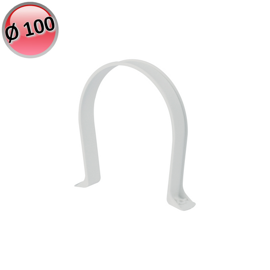 Collare circolare bianco per tubo plastica ? 100 mm per VMC cappa cucina