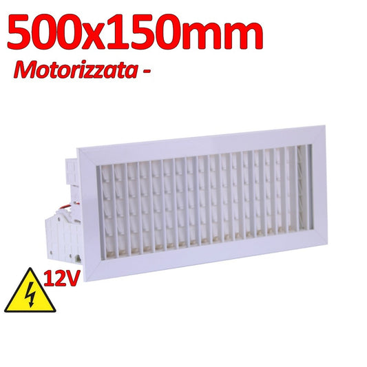 Bocchetta Griglia di Mandata 500x150 Motorizzata di colore Bianco doppio filare