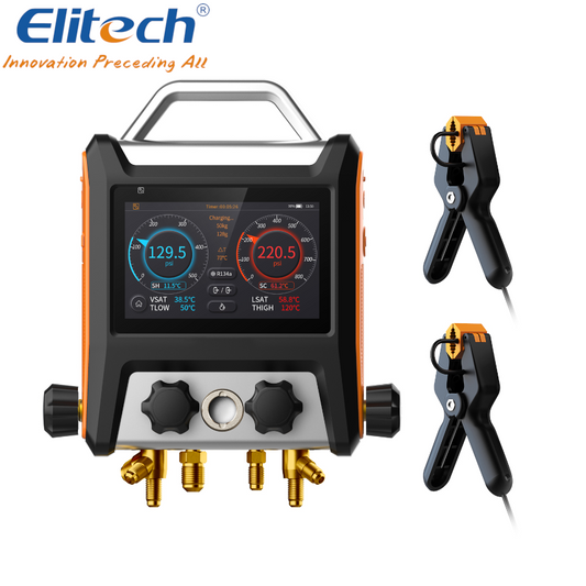 ELITECH Gruppo manometrico digitale a 4 vie per gas refrigerante MS-4000