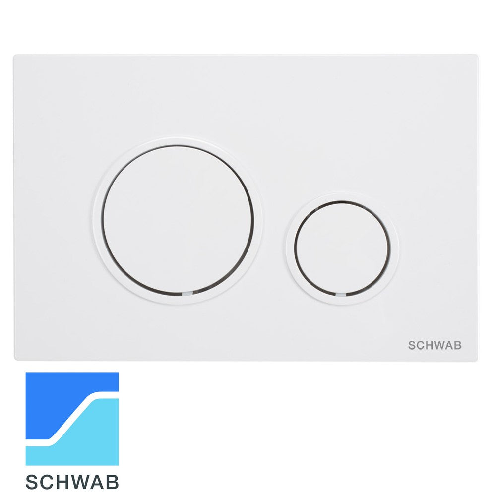 Placca di comando doppio tasto VELA DUO bianca per cassette wc 199 SCHWAB