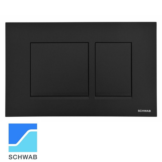 Placca di comando doppio tasto CERES DUO nero opaco, per cassetta wc 299 SCHWAB