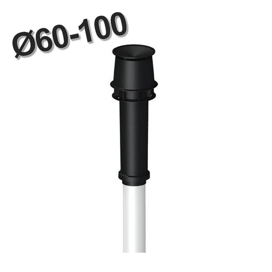 Camino terminale verticale coassiale ? 60-100 mm per caldaia condensazione e cappe