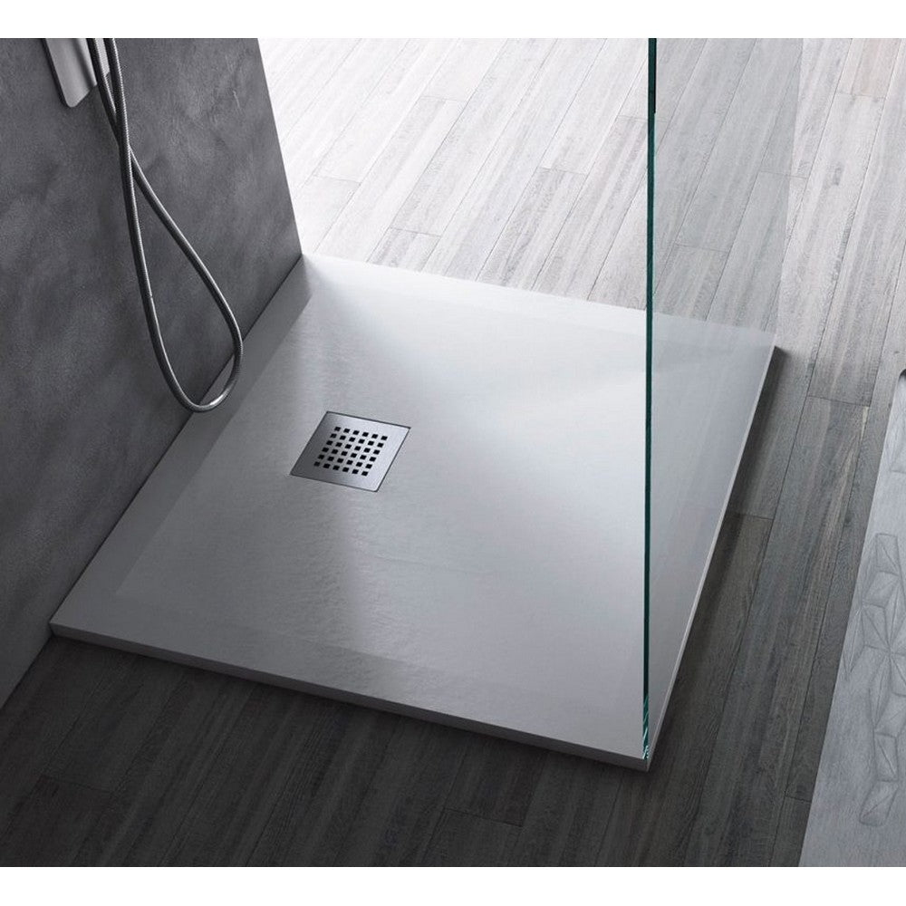 Piatto doccia 70x100 in resina e gelcoat effetto pietra - Colore Bianco