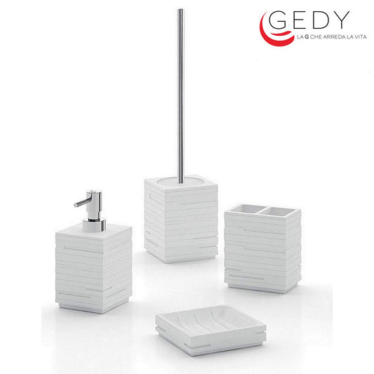 Set 4 accessori design Quadrotto Bianco GEDY