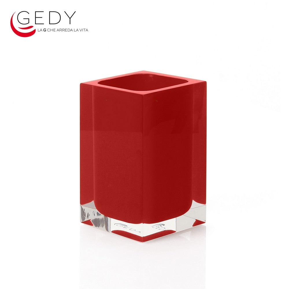 Bicchiere portaspazzolini RAINBOW color rosso