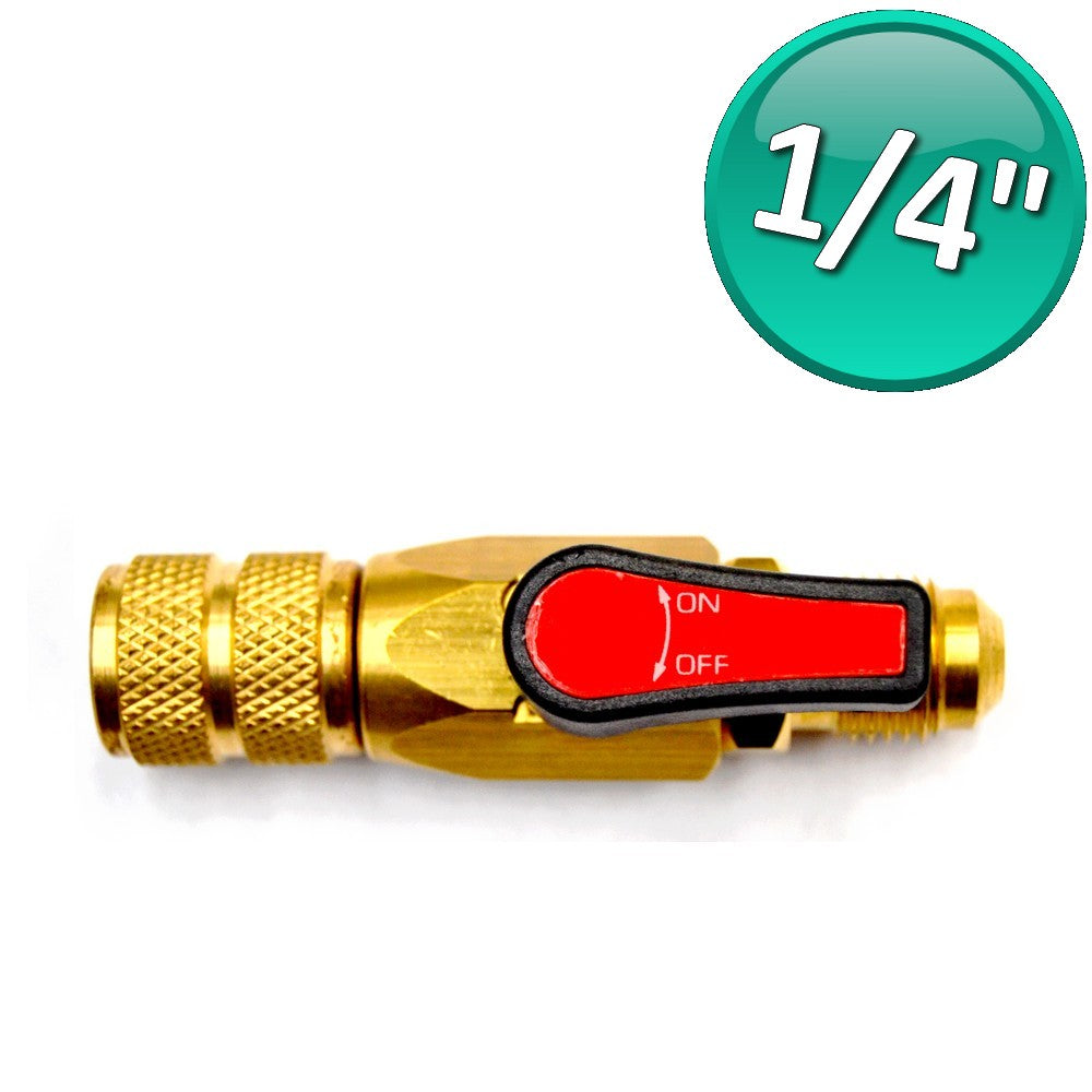 Rubinetto a sfera per gas 1/4'' sae volantino Rosso