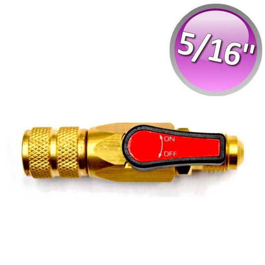 Rubinetto a sfera per gas refrigerante 5/16'' sae volantino Rosso