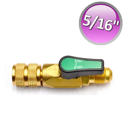 Rubinetto a sfera per gas refrigerante 5/16'' sae volantino Verde