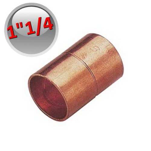 Manicotto rame a saldare 1''1/4 - 31,75 mm femmina - femmina