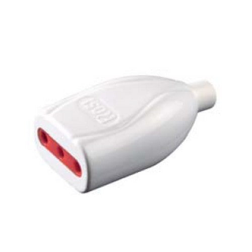 Presa mobile domestica Emilia dritta 250V 2P+T 10A colore bianco