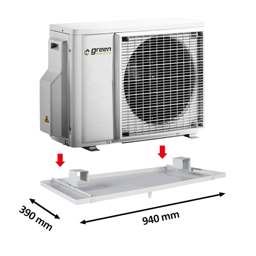 Bacinella in lamiera verniciata per raccolta condensa unit? esterna - 390x940mm