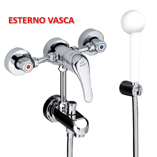 CUSIO MIX Miscelatore vasca esterno cromato con doccia - Carlo Poletti