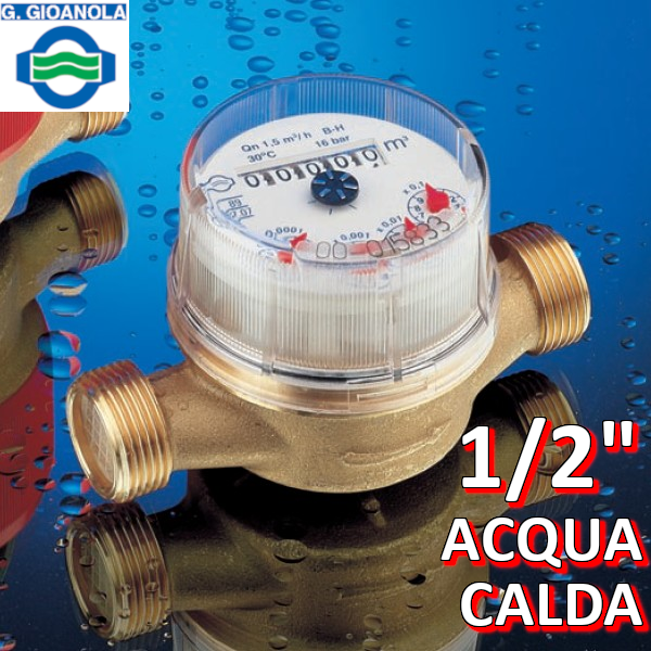 Contatore acqua calda 1/2'' quadrante asciutto - omologato CEE