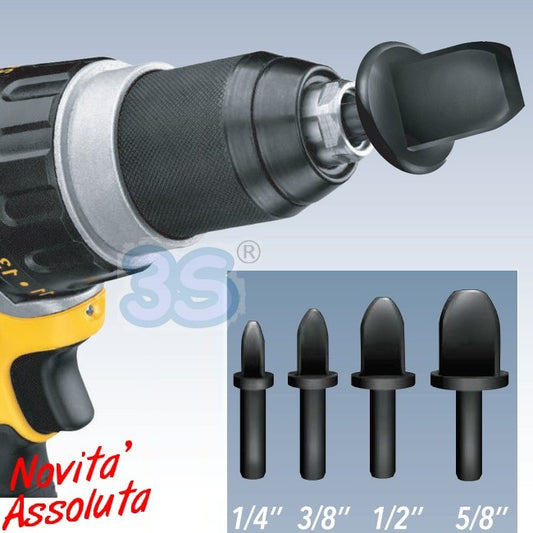 Set punte espansore bicchiere per tubi in rame per avvitatore o trapano - 4 diametri