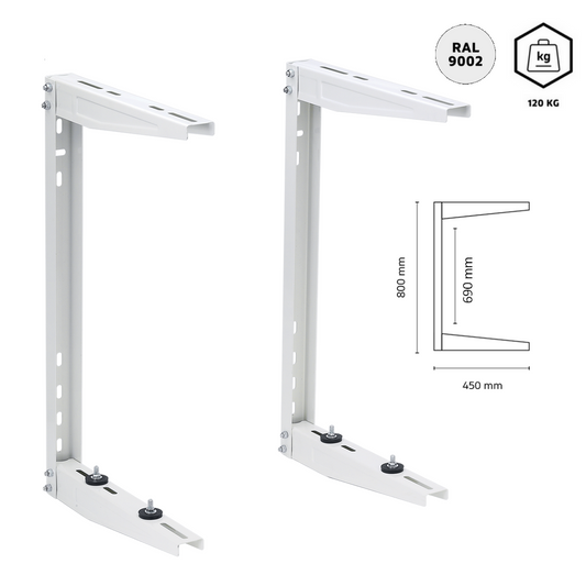 Coppia staffe special a sospensione per installazione a soffitto - bracci 45 cm - portata 120 Kg