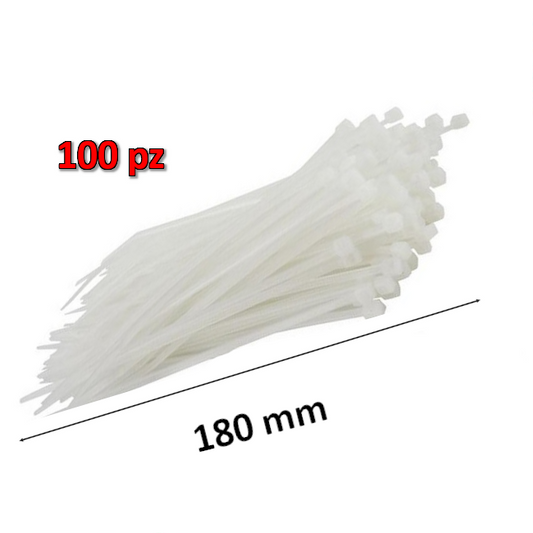 Fascetta fascette nylon lunghezza 180 mm - confezione 100 pezzi