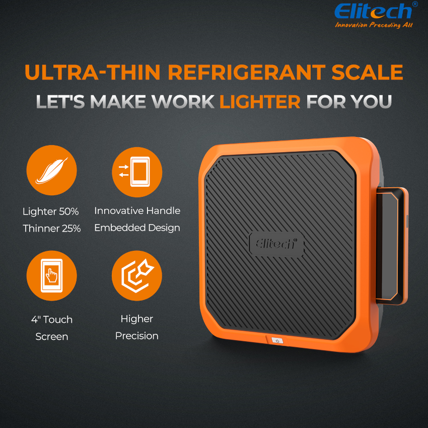 ELITECH - Bilancia refrigerante intelligente SRL-100 Bilancia di ricarica wireless ultrasottile e leggera 220LB
