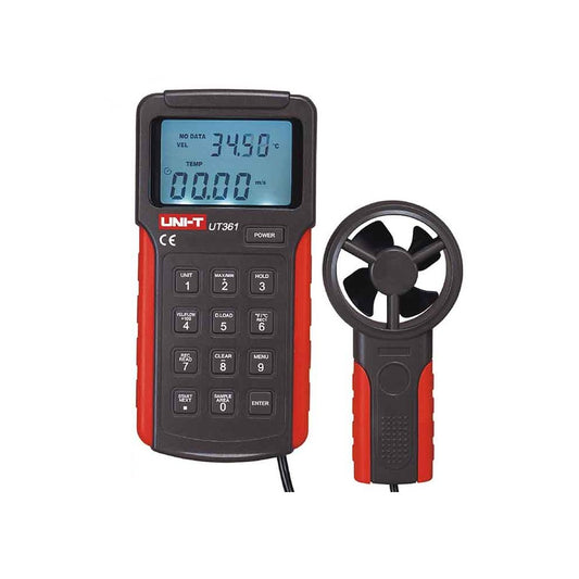 Anemometro professionale digitale con palmare e display LCD UT361 - misuratore velocit? pressione aria
